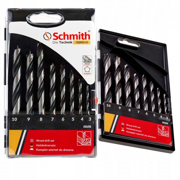 KOMPLET WIERTEŁ DO DREWNA 3-10MM SCHMITH NIEMIECKI KOMPLET WIERTEŁ DO DREWNA 3-10MM SCHMITH NIEMIECKI