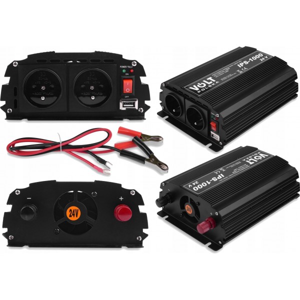 PRZETWORNICA 24V 230V SAMOCHODOWA NAPIĘCIA 1000W/7 PRZETWORNICA 24V 230V SAMOCHODOWA NAPIĘCIA 1000W/7