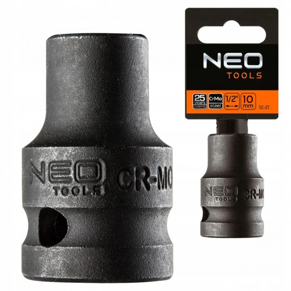 NEO 12-210 NASADKA UDAROWA 1/2'' 10X38MM, CR-MO NEO 12-210 NASADKA UDAROWA 1/2'' 10X38MM, CR-MO