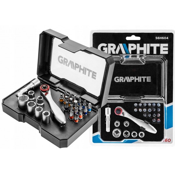 KOŃCÓWKI WKRĘTAKOWE NASADKI 26szt 56H604 GRAPHITE KOŃCÓWKI WKRĘTAKOWE NASADKI 26szt 56H604 GRAPHITE