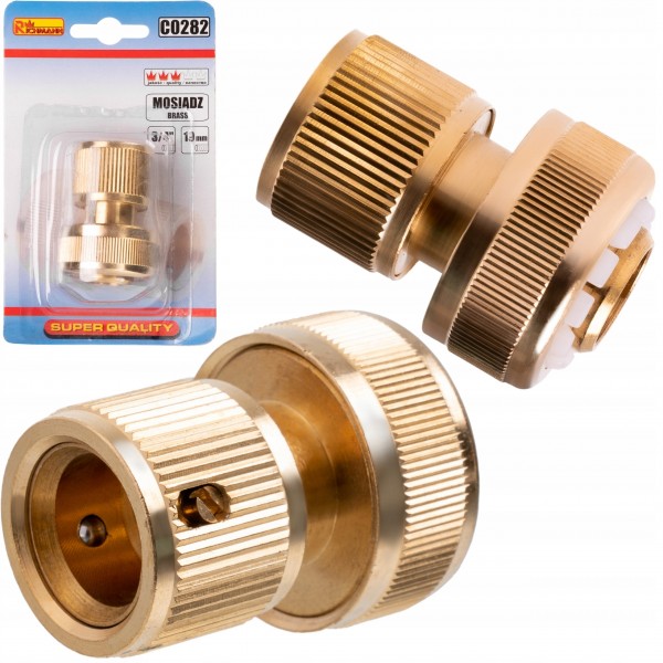 SZYBKOZŁĄCZKA DO WĘŻY OGRODOWYCH 3/4” 19MM MOSIĄDZ