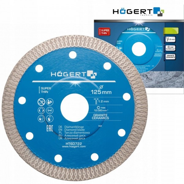 TARCZA DIAMENTOWA DO GLAZURY CIENKA 125MM HOGERT