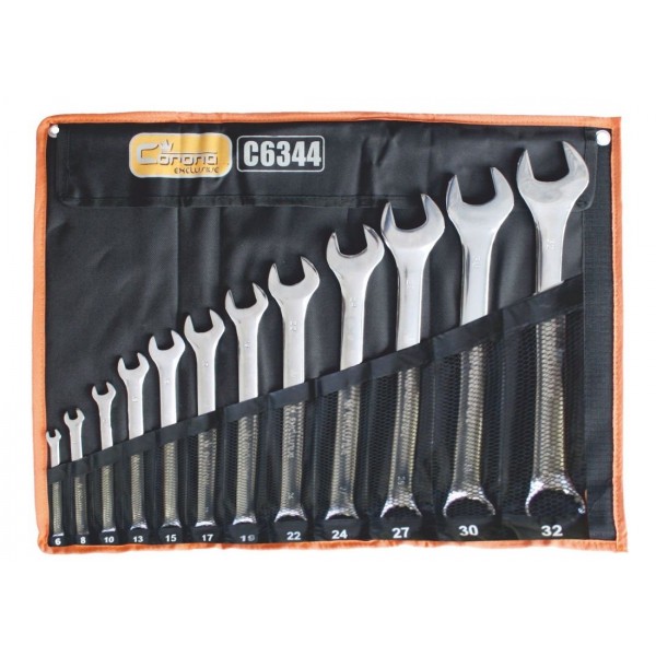 CORONA KLUCZE PŁASKO-OCZKOWE 12SZT 6-32MM C6344 CORONA KLUCZE PŁASKO-OCZKOWE 12SZT 6-32MM C6344
