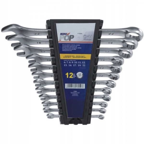 DEDRA 1703K KLUCZE PŁASKO-OCZKOWE 8SZT. 8-22MM DEDRA 1703K KLUCZE PŁASKO-OCZKOWE 8SZT. 8-22MM