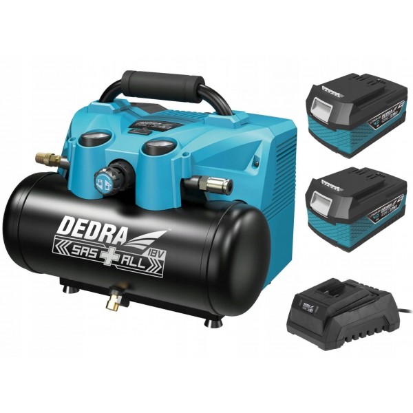 KOMPRESOR AKUMULATOROWY 6L DEDRA + 2x18V 4Ah 7077V KOMPRESOR AKUMULATOROWY 6L DEDRA + 2x18V 4Ah 7077V