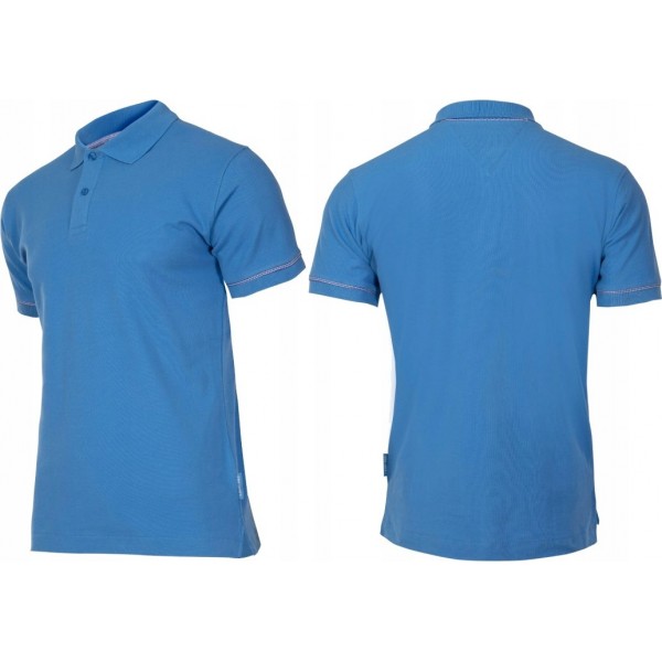 KOSZULKA POLO NIEBIESKA BAWEŁNIANA LAHTI PRO 40304