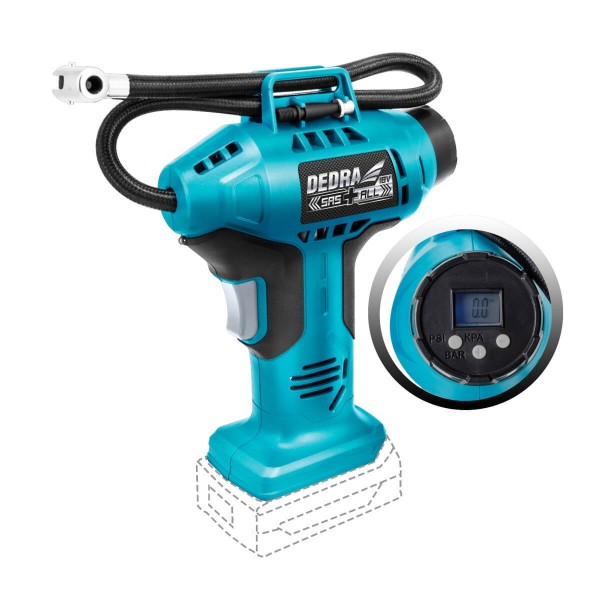 DEDRA KOMPRESOR PISTOLETOWY AKUM. 18V Pompka SAS+ DEDRA KOMPRESOR PISTOLETOWY AKUM. 18V Pompka SAS+