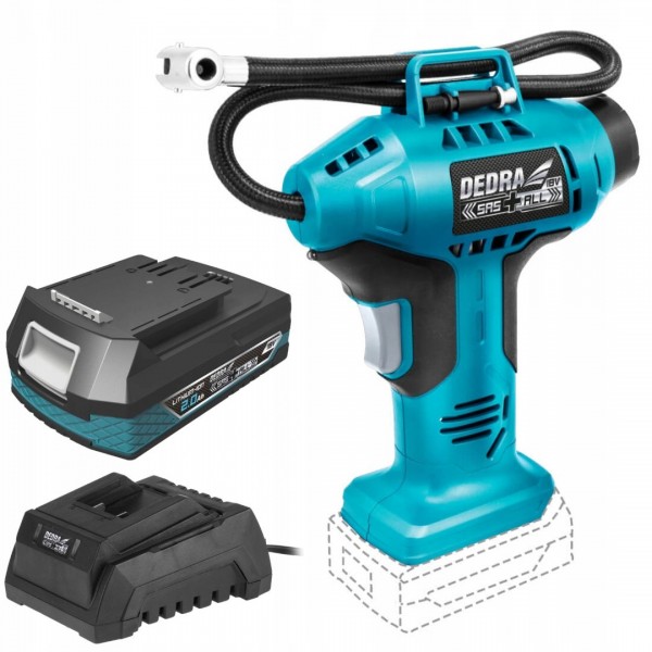 DEDRA KOMPRESOR AKUMULATOROWY PISTOLETOWY 18V +2Ah DEDRA KOMPRESOR AKUMULATOROWY PISTOLETOWY 18V +2Ah