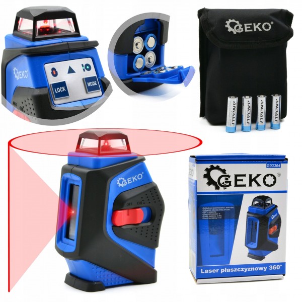 POZIOMICA LASEROWA LASER KRZYŻOWY 360 st + ETUI