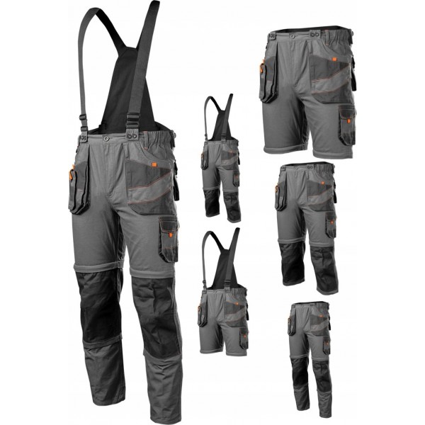 NEO SPODNIE ROBOCZE SPODENKI ODPINANE 6w1 r. XXL