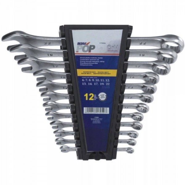 KLUCZE PŁASKO-OCZKOWE, ZESTAW - DEDRA 1705K 6-22MM KLUCZE PŁASKO-OCZKOWE, ZESTAW - DEDRA 1705K 6-22MM