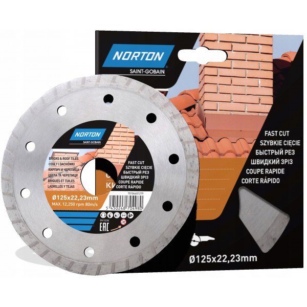 NORTON TARCZA DIAMENTOWA 125mm CIĄGŁA CEGŁA DACHÓW