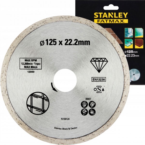 STANLEY TARCZA DIAMENTOWA 125MM PŁYTKI CERAMICZNE STANLEY TARCZA DIAMENTOWA 125MM PŁYTKI CERAMICZNE