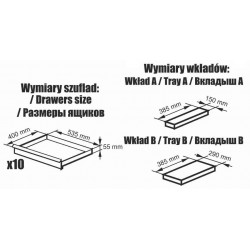 WÓZEK NARZĘDZIOWY SZAFKA 10 SZUFLAD C1275 CORONA