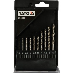 YATO WIERTŁA DO METALU HSS 1.5mm-6mm HEX 10SZT.