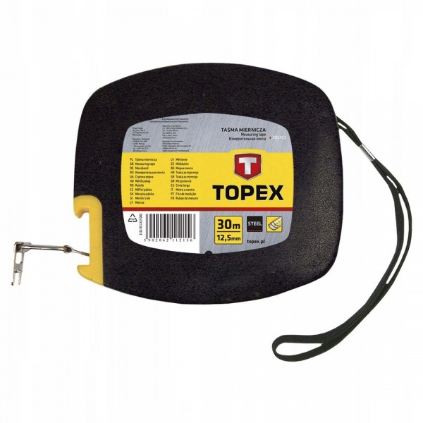TAŚMA MIERNICZA STALOWA 30M X 12.5MM TOPEX 28C413 TAŚMA MIERNICZA STALOWA 30M X 12.5MM TOPEX 28C413