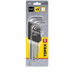 KLUCZE SZEŚCIOKĄTNE TOPEX 1.5-10 MM, ZESTAW 9 SZT.