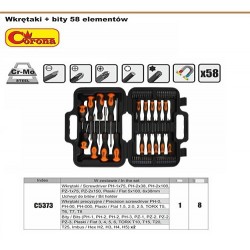 ZESTAW WKRĘTAKÓW, BITÓW 58EL. CORONA C5373.PODEŁK