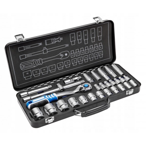HOGERT ZESTAW NASADEK 1/2" GRZECHOTKA 29szt. HOGERT ZESTAW NASADEK 1/2" GRZECHOTKA 29szt.