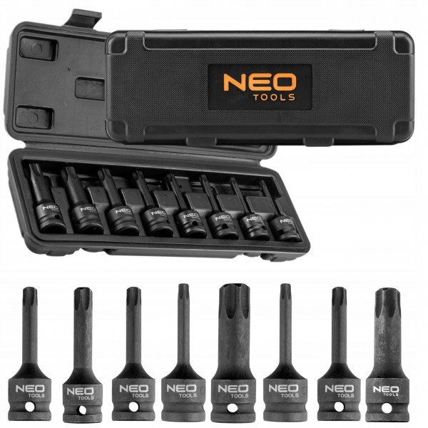 NEO ZESTAW 8 NASADEK UDAROWYCH TRZPIENIOWYCH TORX NEO ZESTAW 8 NASADEK UDAROWYCH TRZPIENIOWYCH TORX