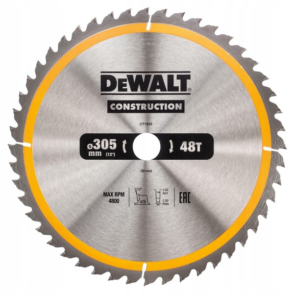 DeWalt DT1959 tarcza piła do drewna 305mm 30mm 48z