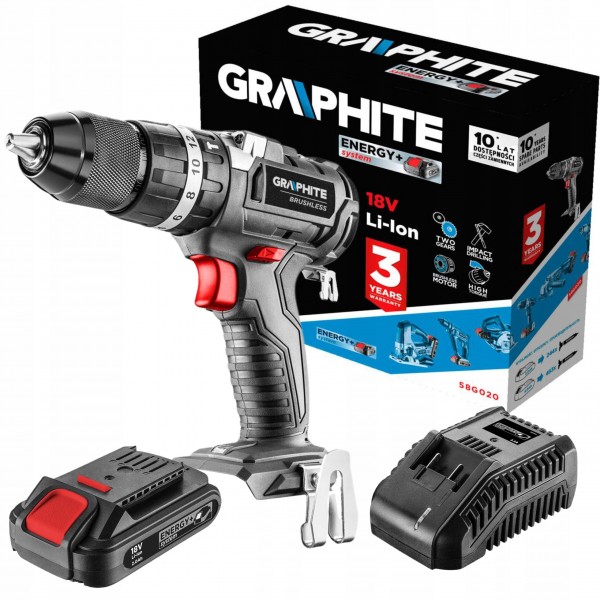 GRAPHITE WIERTARKO WKRĘTARKA 18V BEZSZCZOTKOWA 2AH GRAPHITE WIERTARKO WKRĘTARKA 18V BEZSZCZOTKOWA 2AH