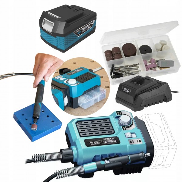 DEDRA DED6903 AKUMULATOROWA MINI SZLIFIERKA WIELOFUNKCYJNA +ŁADOWARKA +5Ah