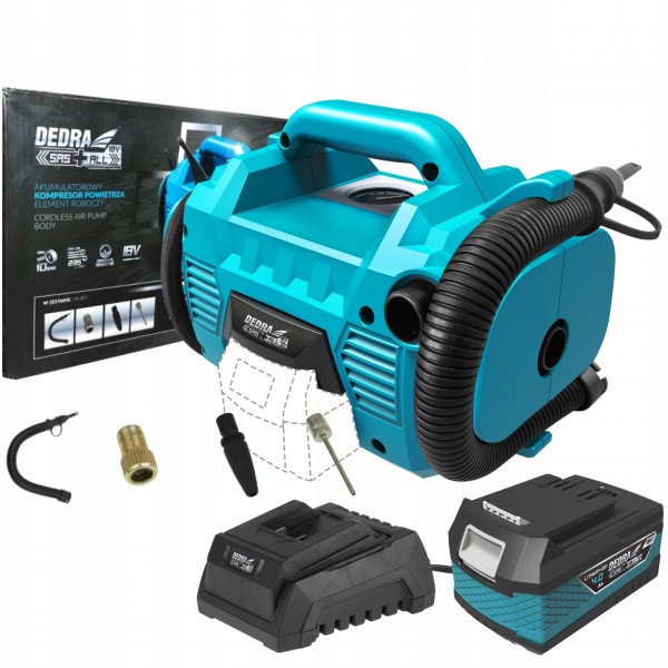 DEDRA KOMPRESOR POWIETRZA AKU. 18V SAS+ LED +4 Ah DEDRA KOMPRESOR POWIETRZA AKU. 18V SAS+ LED +4 Ah
