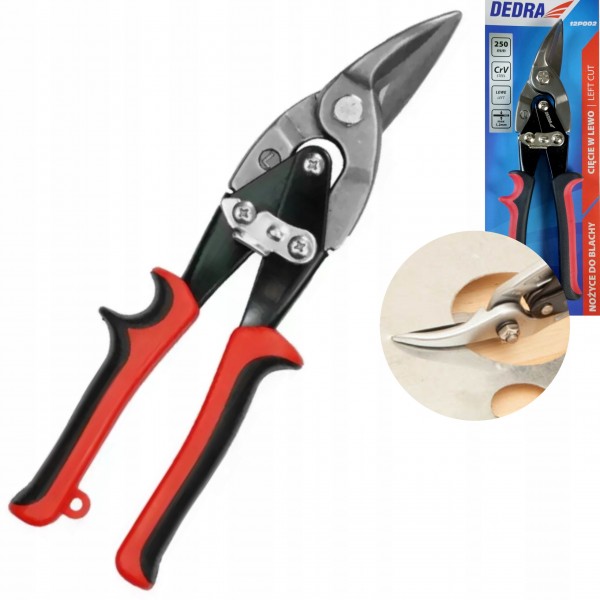DEDRA NOŻYCE DO BLACHY LEWE CRV 250MM 12P002