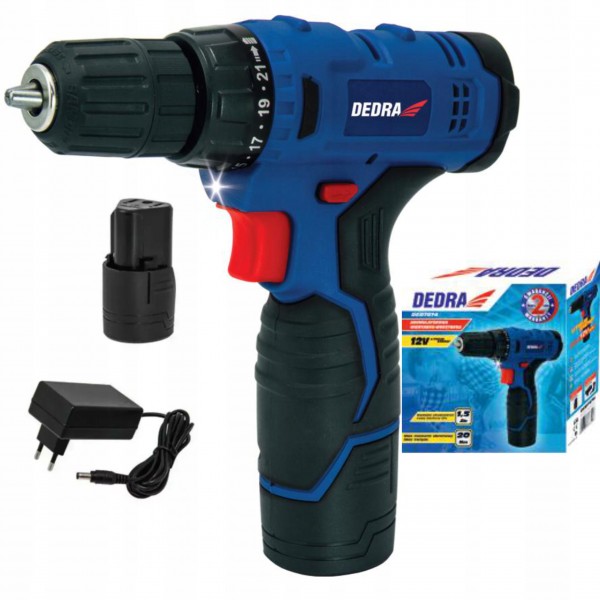 DEDRA WIERTARKO WKRĘTARKA AKUMULATOROWA 12V LI-ION + AKU+ŁADOWARKA DED7874 DEDRA WIERTARKO WKRĘTARKA AKUMULATOROWA 12V LI-ION + AKU+ŁADOWARKA DED7874