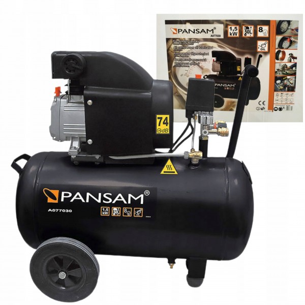PANSAM SPRĘŻARKA KOMPRESOR OLEJOWY 50L JEDNOCYLINDROWY SILNIK 8BAR A077030 PANSAM SPRĘŻARKA KOMPRESOR OLEJOWY 50L JEDNOCYLINDROWY SILNIK 8BAR A077030