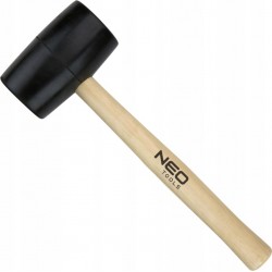 NEO TOOLS MŁOTEK GUMOWY CZARNY 63 MM WAGA 680 G TRZONEK DREWNIANY 25-063
