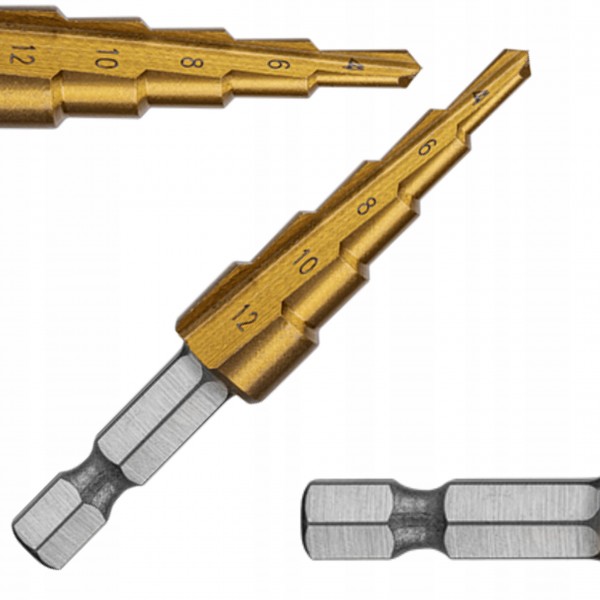 HOGERT HT6D321 WIERTŁO STOPNIOWE STOŻKOWE 4-12MM HOGERT HT6D321 WIERTŁO STOPNIOWE STOŻKOWE 4-12MM