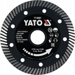 YATO TARCZA DIAMENTOWA DO GRES KAMIEŃ ŻELBET 115mm