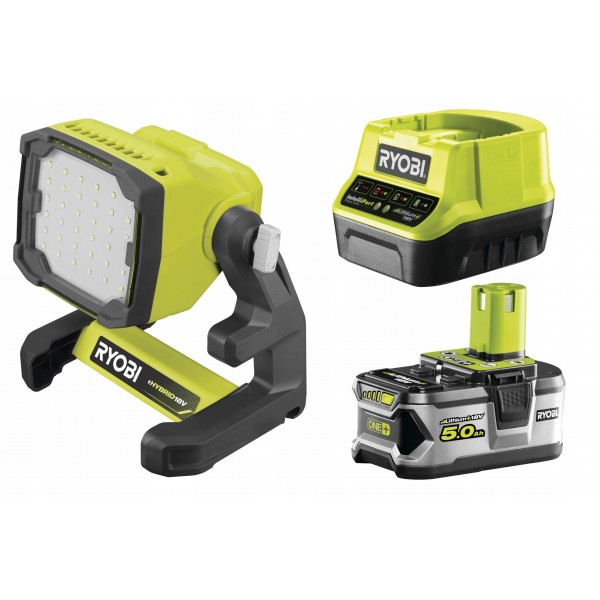 RYOBI RLFD18 LAMPA WARSZTATOWA 18V PRZENOŚNA + 5Ah RYOBI RLFD18 LAMPA WARSZTATOWA 18V PRZENOŚNA + 5Ah