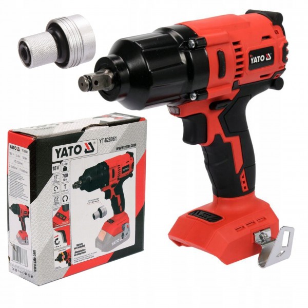 YATO KLUCZ BEZSZCZOTKOWY AKUMULATOROWY 1/2'''' 700NM UDAROWY 18V YT-828061 YATO KLUCZ BEZSZCZOTKOWY AKUMULATOROWY 1/2'''' 700NM UDAROWY 18V YT-828061
