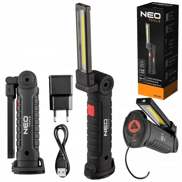 NEO LAMPA LATARKA WARSZTATOWA AKUMULATOROWA 200LM 5FUNKCJI ŚWIECENIA 99-041 NEO LAMPA LATARKA WARSZTATOWA AKUMULATOROWA 200LM 5FUNKCJI ŚWIECENIA 99-041