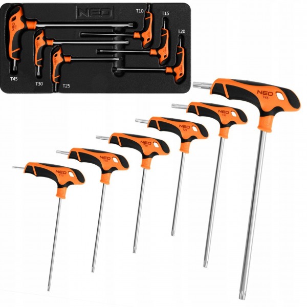 NEO ZESTAW KLUCZY KLUCZE TORX TYP T 6 SZTUK WKŁAD DO SZAFKI SZUFLADY 84-264 NEO ZESTAW KLUCZY KLUCZE TORX TYP T 6 SZTUK WKŁAD DO SZAFKI SZUFLADY 84-264