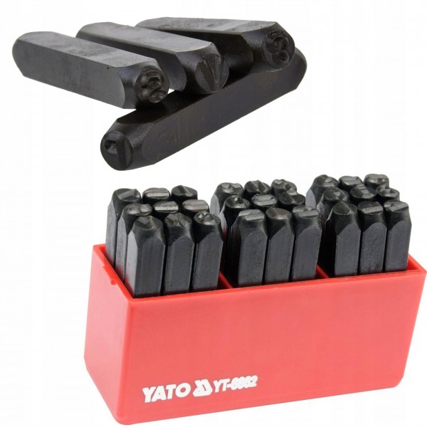 YATO ZESTAW ZNACZNIKI NUMERATORY LITEROWE 6MM 27EL YATO ZESTAW ZNACZNIKI NUMERATORY LITEROWE 6MM 27EL