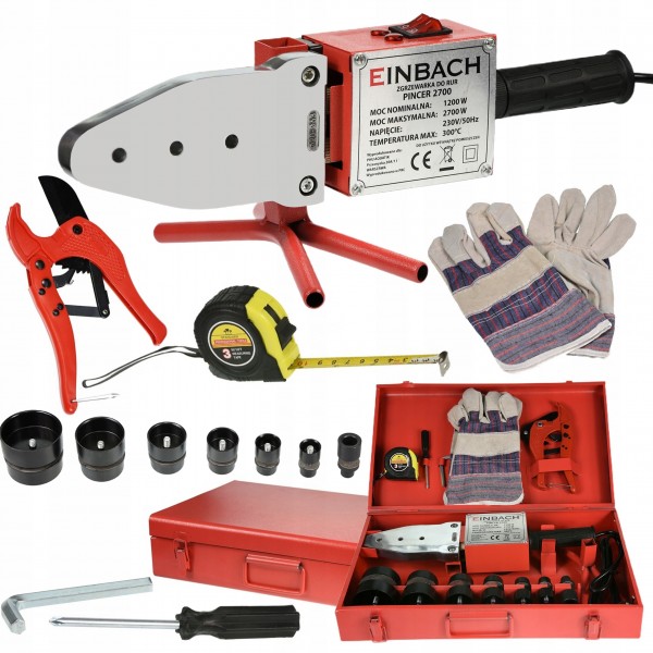 EINBACH ZGRZEWARKA DO RUR ZGRZEWANIA PCV PP 2700W ZESTAW WALIZKA PINCER2700 EINBACH ZGRZEWARKA DO RUR ZGRZEWANIA PCV PP 2700W ZESTAW WALIZKA PINCER2700
