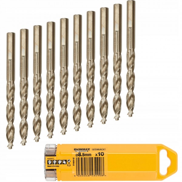 DeWALT ZESTAW 10E WIERTŁA PRZEM KOBALT 8.5MM HSS-E DeWALT ZESTAW 10E WIERTŁA PRZEM KOBALT 8.5MM HSS-E