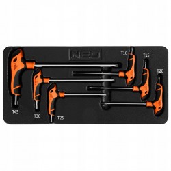 NEO ZESTAW KLUCZY KLUCZE TORX TYP T 6 SZTUK WKŁAD DO SZAFKI SZUFLADY 84-264