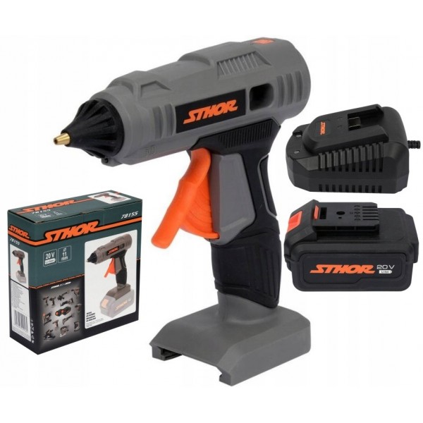 PISTOLET DO KLEJU 11MM AKUMULAT. 20V STHOR +4Ah PISTOLET DO KLEJU 11MM AKUMULAT. 20V STHOR +4Ah