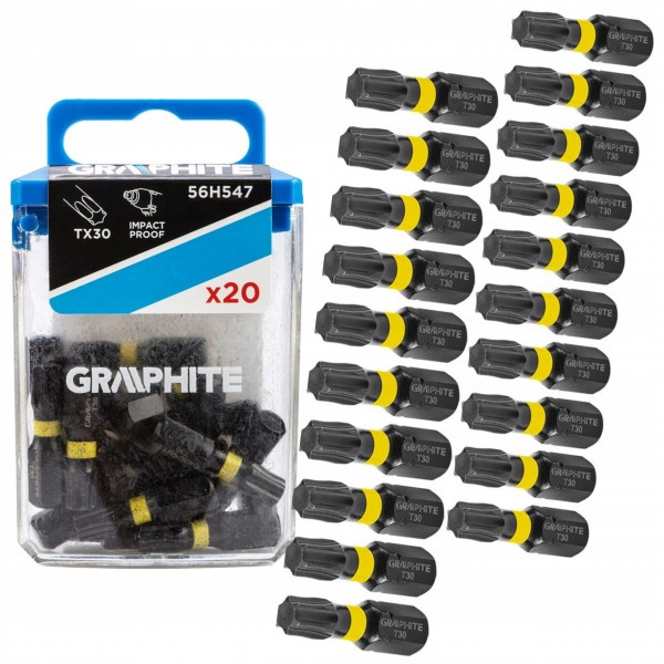GRAPHITE BITY KOŃCÓWKI UDAROWE TORX TX30 25MM 20EL GRAPHITE BITY KOŃCÓWKI UDAROWE TORX TX30 25MM 20EL