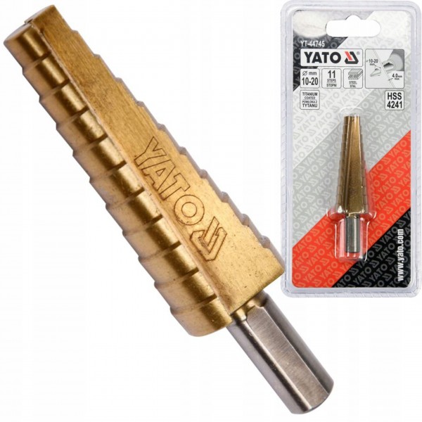 YATO WIERTŁO STOPNIOWE HSS STOŻKOWE 10-20mm YATO WIERTŁO STOPNIOWE HSS STOŻKOWE 10-20mm