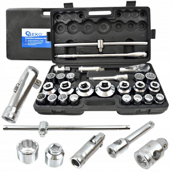 ZESTAW KLUCZY NASADOWYCH 3/4 21-65MM KLUCZE 26SZT ZESTAW KLUCZY NASADOWYCH 3/4 21-65MM KLUCZE 26SZT