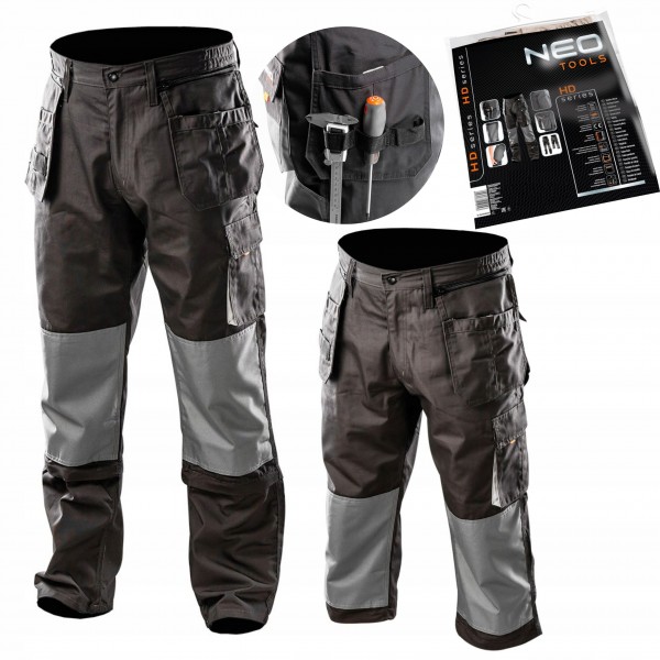 NEO SPODNIE ROBOCZE DO PASA 2w1 ODPINANE NOGAWKI KIESZENIE M/50 81-230 M