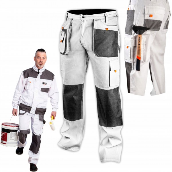 NEO SPODNIE DO PASA ROBOCZE HD+ BIAŁE WZMOCNIONE OXFORD 81-120 r. S/48 NEO SPODNIE DO PASA ROBOCZE HD+ BIAŁE WZMOCNIONE OXFORD 81-120 r. S/48