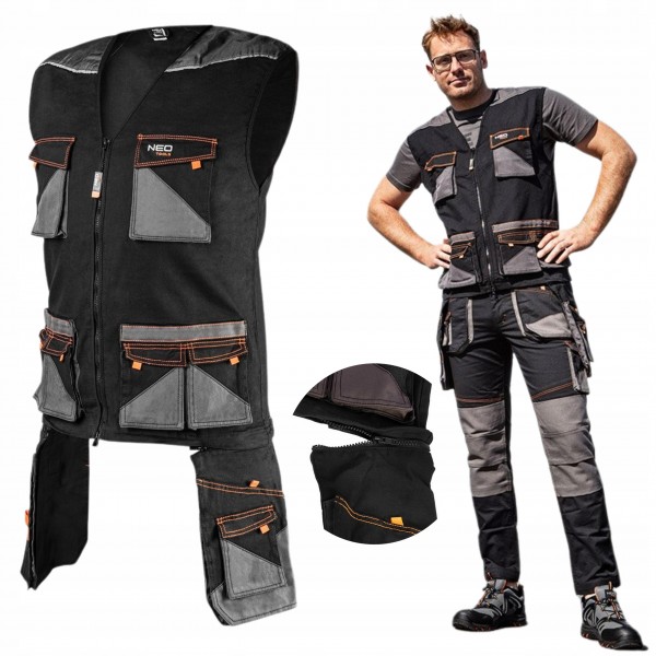 NEO BEZRĘKAWNIK KAMIZELKA ROBOCZA HD SLIM ODBLASKOWA OXFORD 81-268 L/52 NEO BEZRĘKAWNIK KAMIZELKA ROBOCZA HD SLIM ODBLASKOWA OXFORD 81-268 L/52