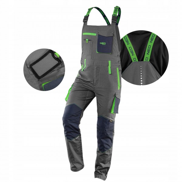NEO SPODNIE OGRODNICZKI ROBOCZE PREMIUM DO PASA NA SZELKACH 81-247 XXXL/58 NEO SPODNIE OGRODNICZKI ROBOCZE PREMIUM DO PASA NA SZELKACH 81-247 XXXL/58